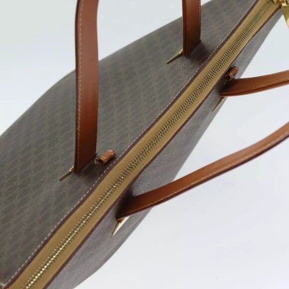 CELINE Macadam Canvas Hand Bag PVC 2way Brown Auth - Picture 9 of 16